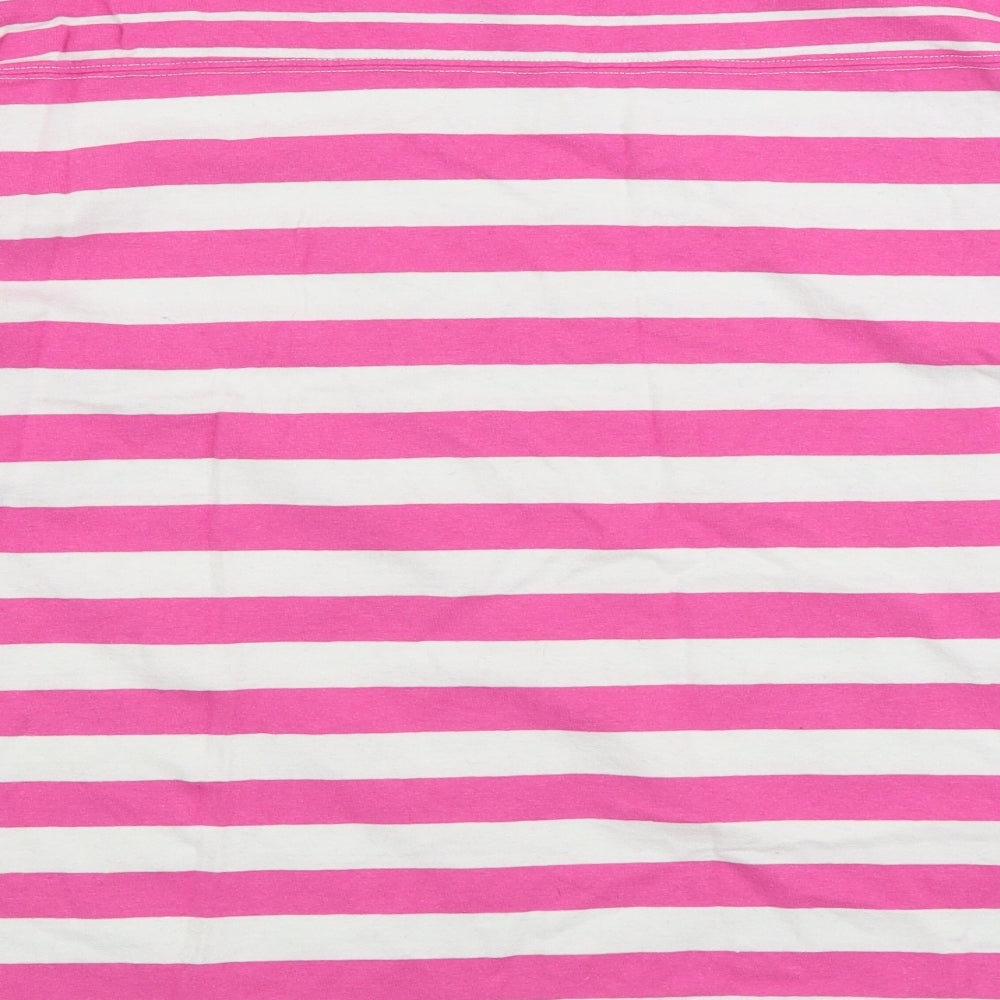 George Womens Pink Striped 100% Cotton Pullover Sweatshirt Size 24 Pullover