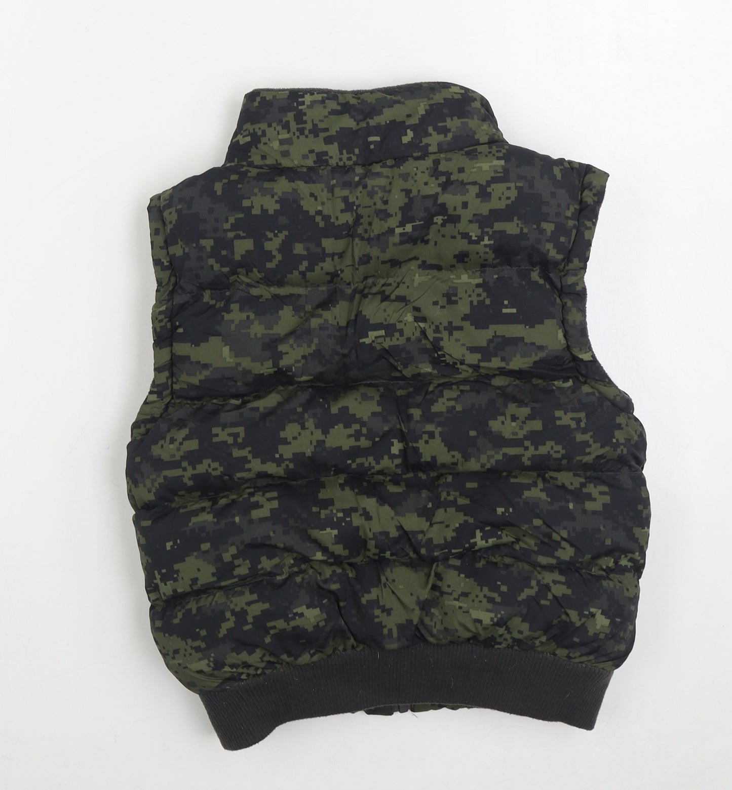 Rebel Boys Green Camouflage Gilet Coat Size 11-12 Years Zip
