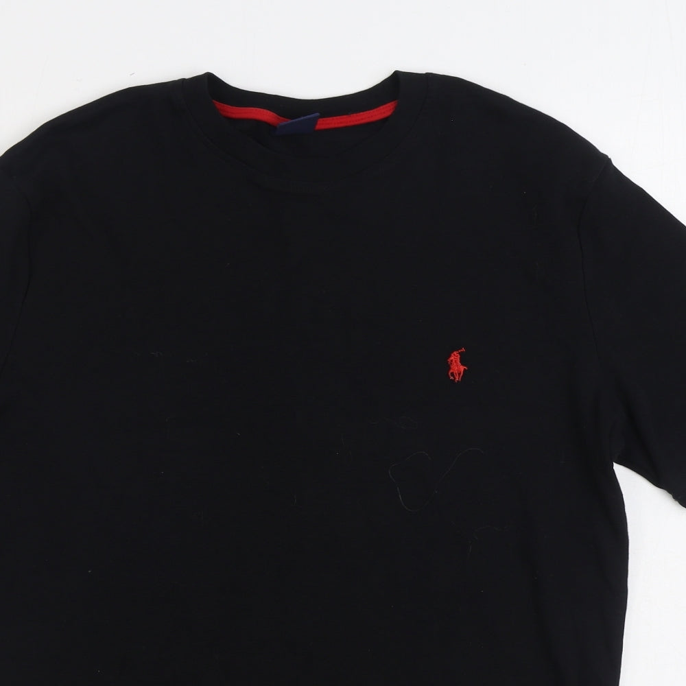 Polo by Ralph Lauren Mens Black Cotton T-Shirt Size L Round Neck