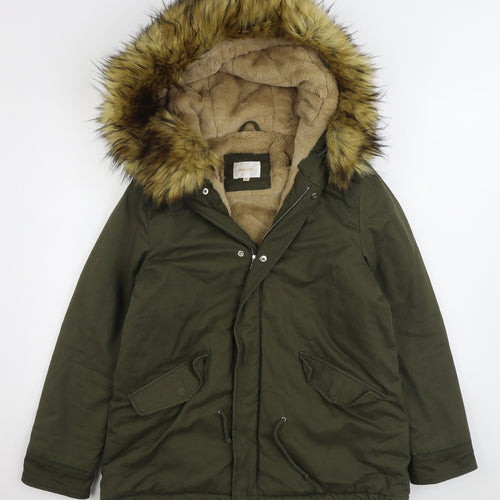 Grace & Mila Womens Green Parka Coat Size M Zip