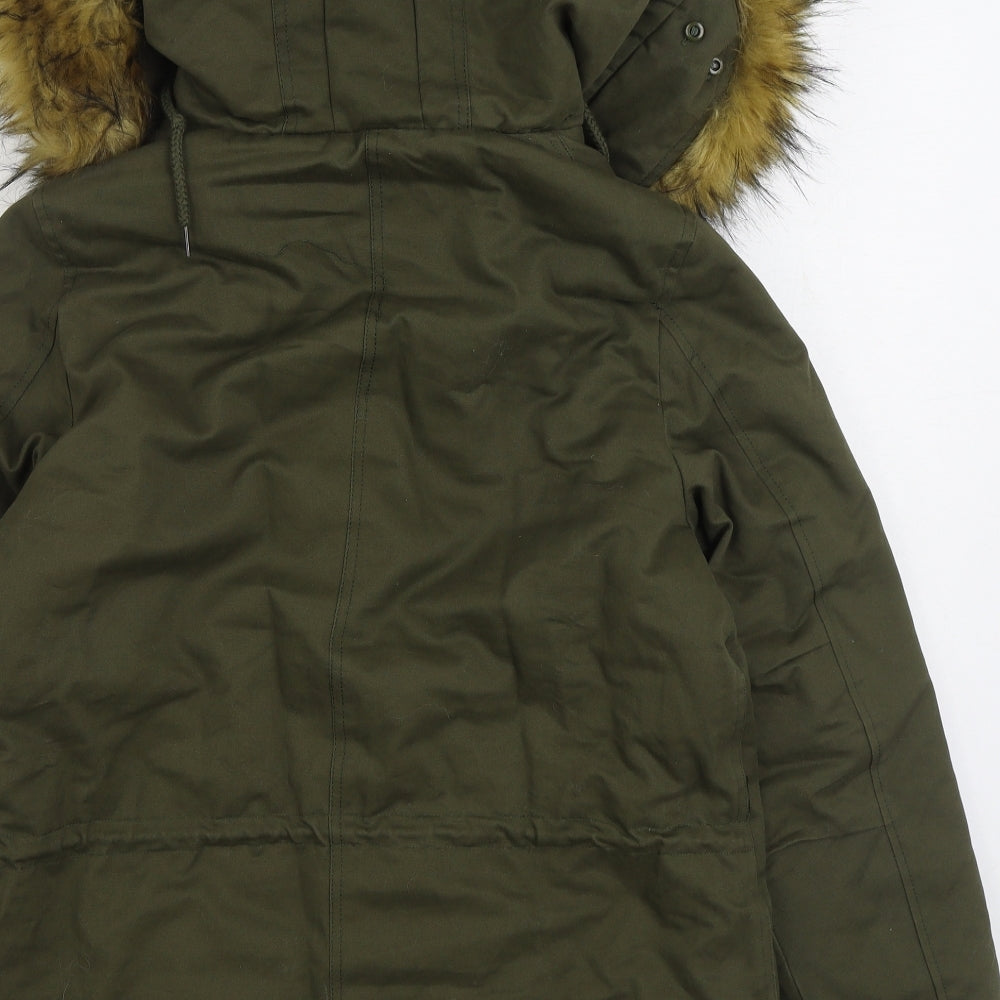 Grace & Mila Womens Green Parka Coat Size M Zip