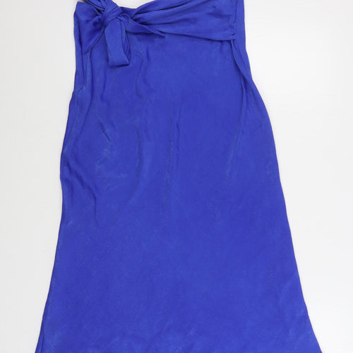 F&F Womens Blue Polyester Straight & Pencil Skirt Size 12 Zip