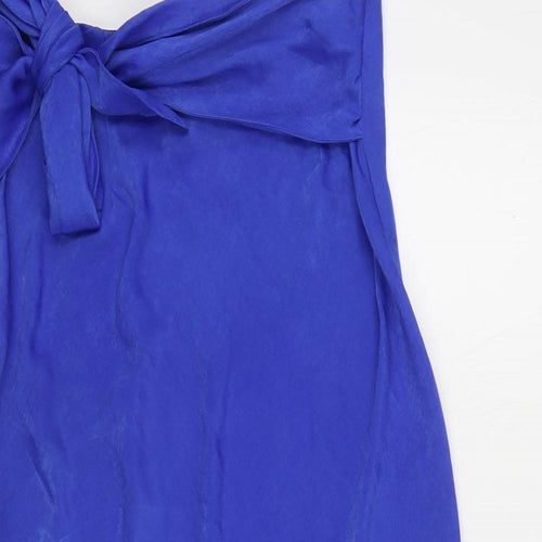 F&F Womens Blue Polyester Straight & Pencil Skirt Size 12 Zip
