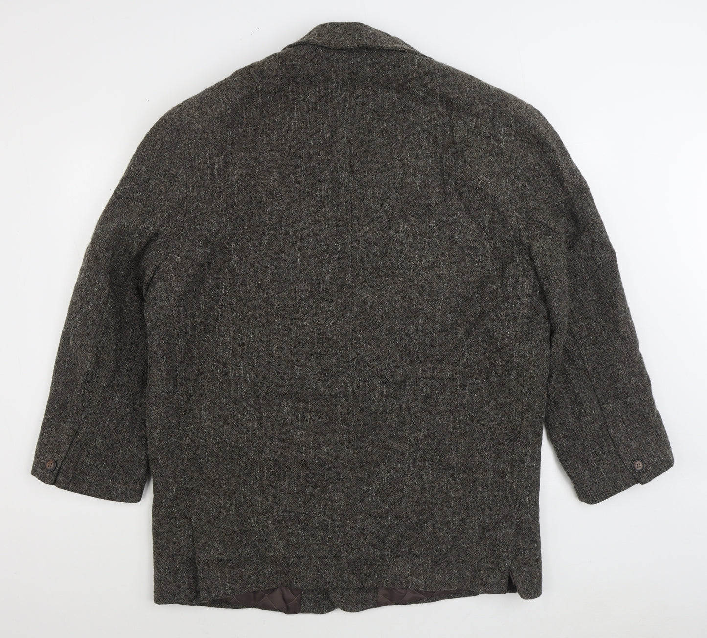 IQ Trademark Mens Brown Overcoat Coat Size M Button