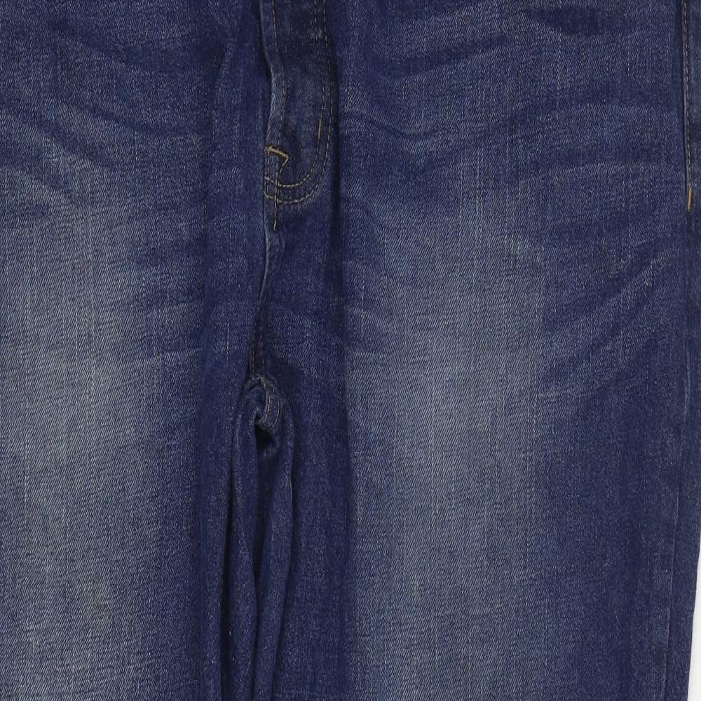 George Mens Blue Cotton Straight Jeans Size 42 in L30 in Regular Zip