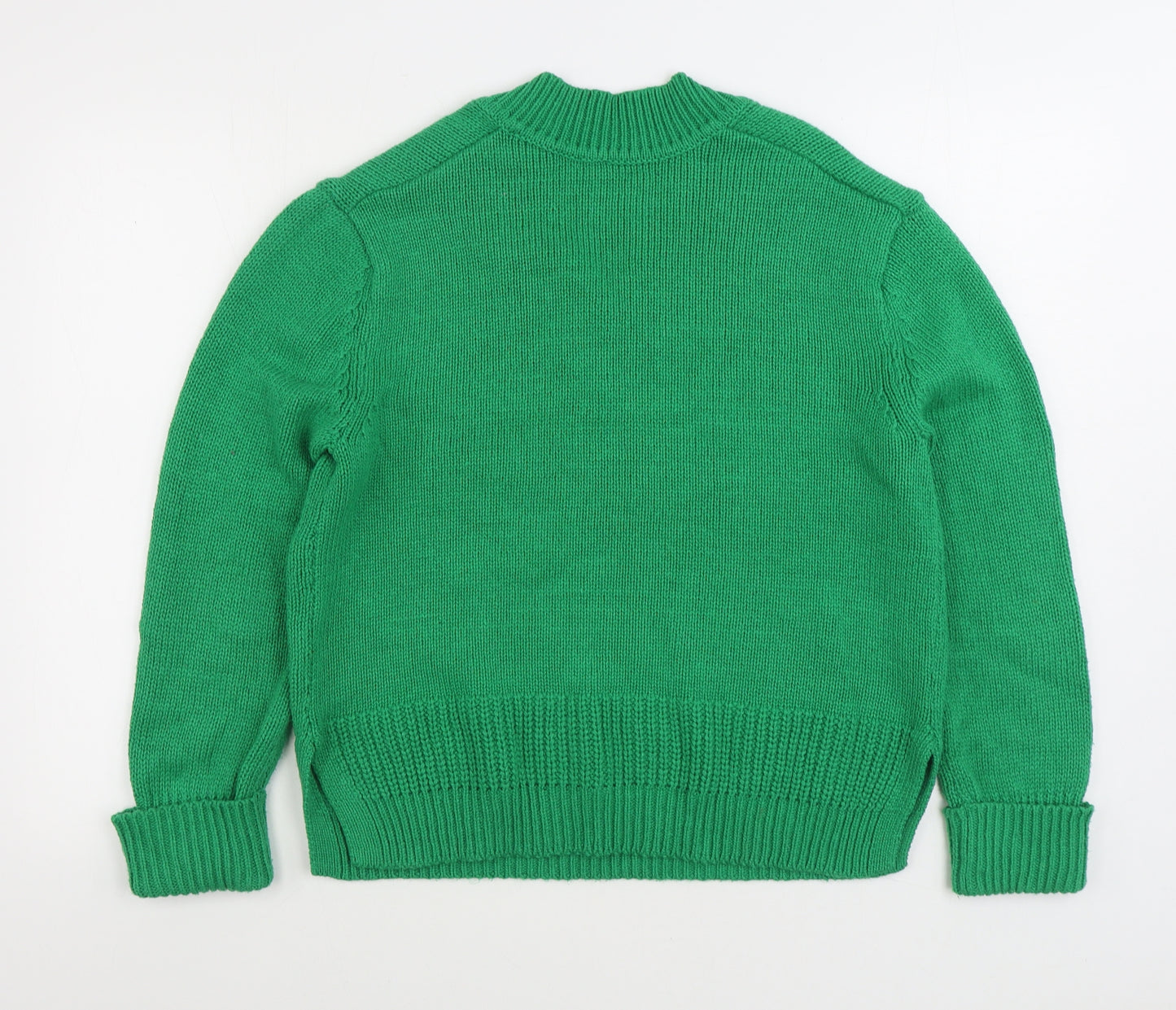 Marks and Spencer Womens Green V-Neck Viscose Pullover Jumper Size M