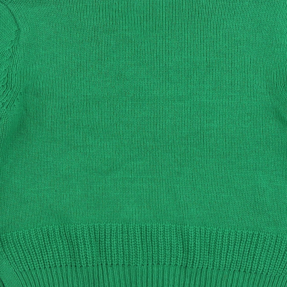 Marks and Spencer Womens Green V-Neck Viscose Pullover Jumper Size M