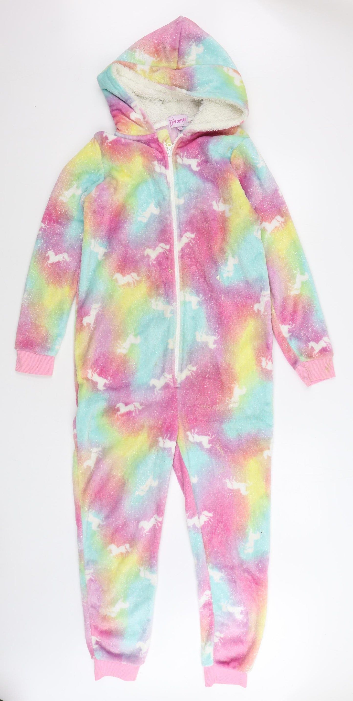 DREAMER Girls Multicoloured Geometric Polyester Top One Piece Size 11-12 Years Zip