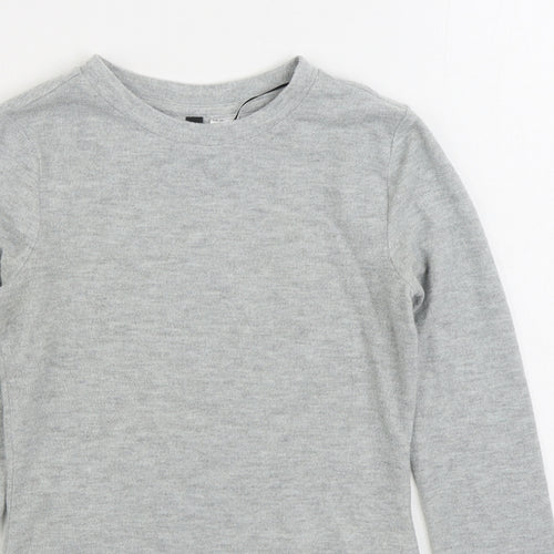 H&M Womens Grey Polyester Pullover Sweatshirt Size XS Pullover