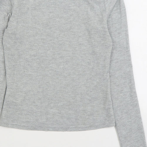 H&M Womens Grey Polyester Pullover Sweatshirt Size XS Pullover