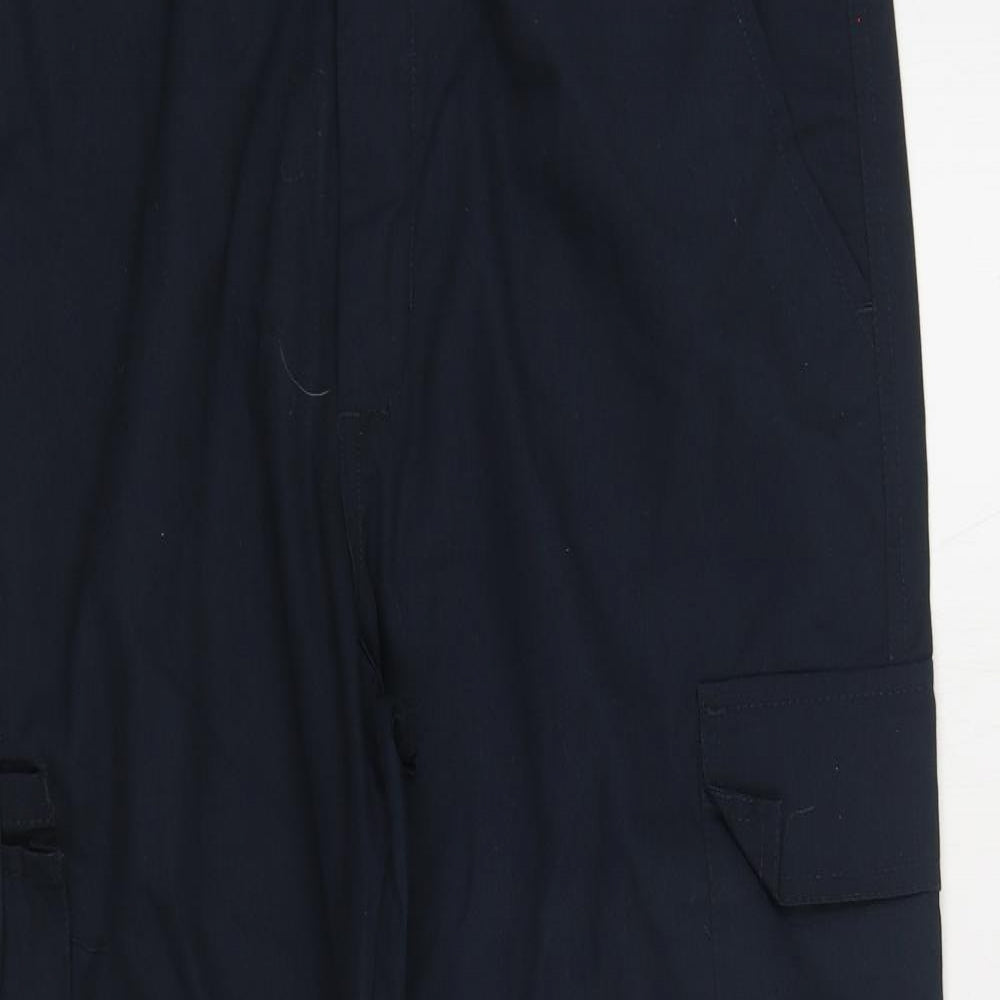 BWM Mens Blue Polyester Cargo Trousers Size 34 in L25 in Regular Zip