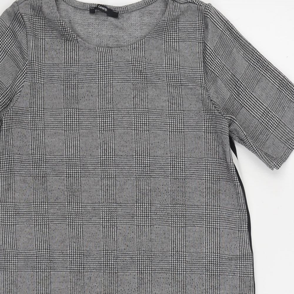 George Womens Black Polyester T-Shirt Dress Size 10 Boat Neck Pullover