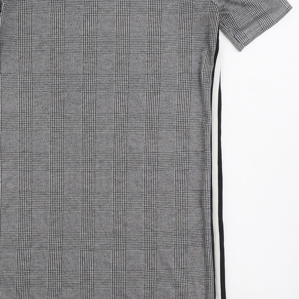 George Womens Black Polyester T-Shirt Dress Size 10 Boat Neck Pullover