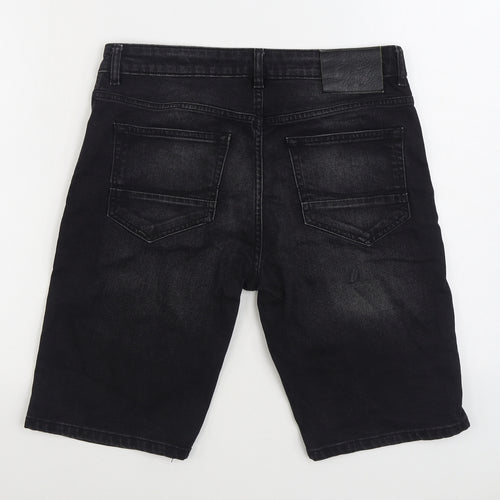 Denim & Co Mens Black Cotton Cropped Jeans Size 32 in Regular Zip