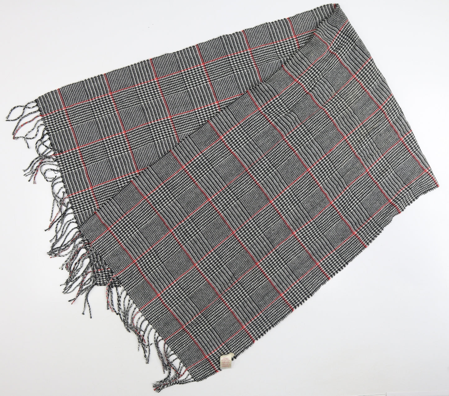 Peacocks Unisex Black Geometric Acrylic Scarf