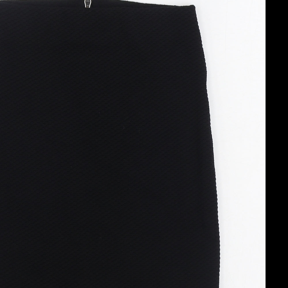 New Look Womens Black Polyester Straight & Pencil Skirt Size 8 Zip