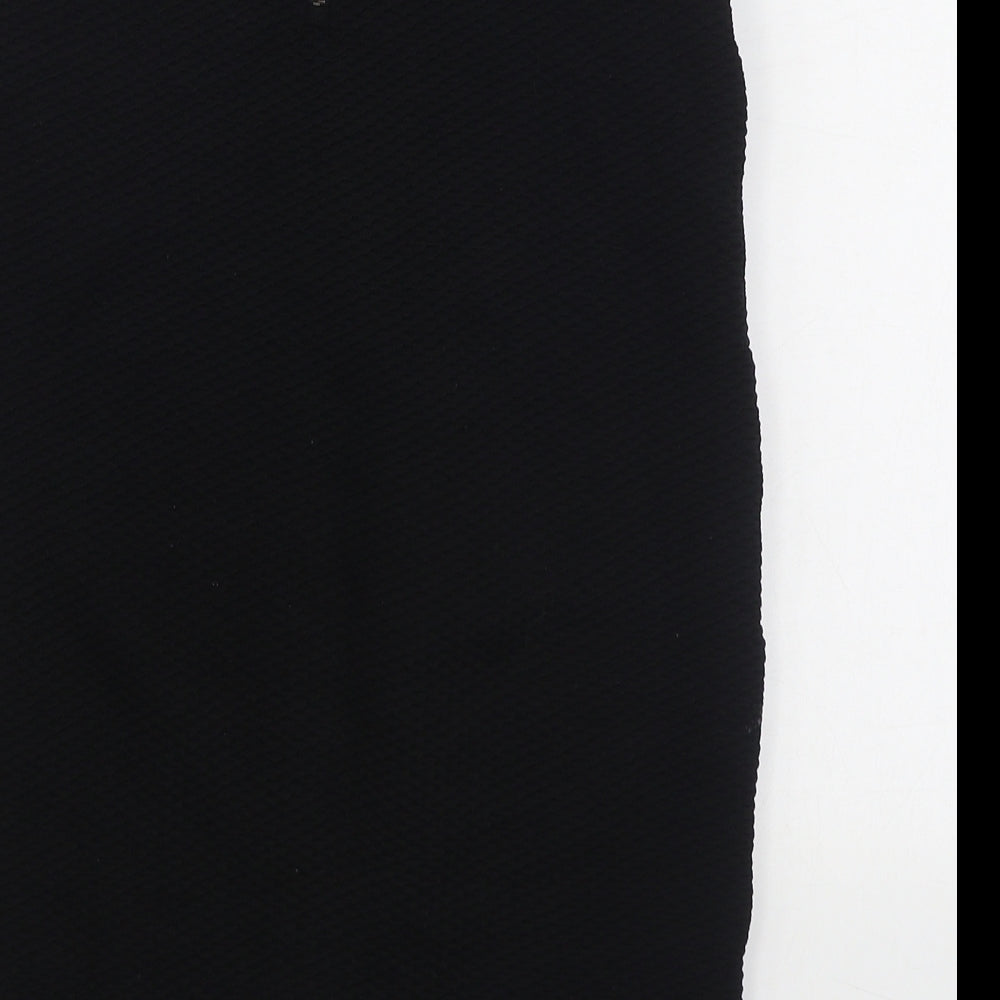 New Look Womens Black Polyester Straight & Pencil Skirt Size 8 Zip