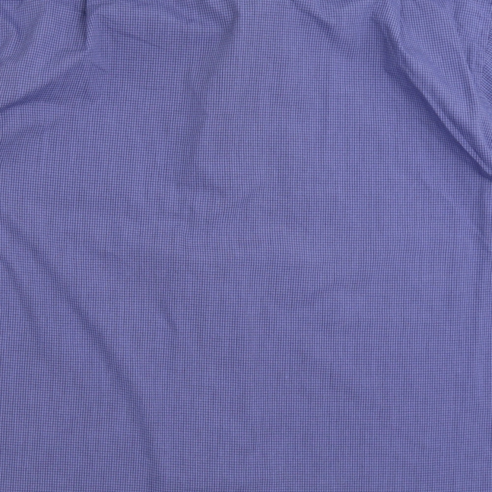 Berkertex Mens Blue Polyester Dress Shirt Size 16.5 Collared Button