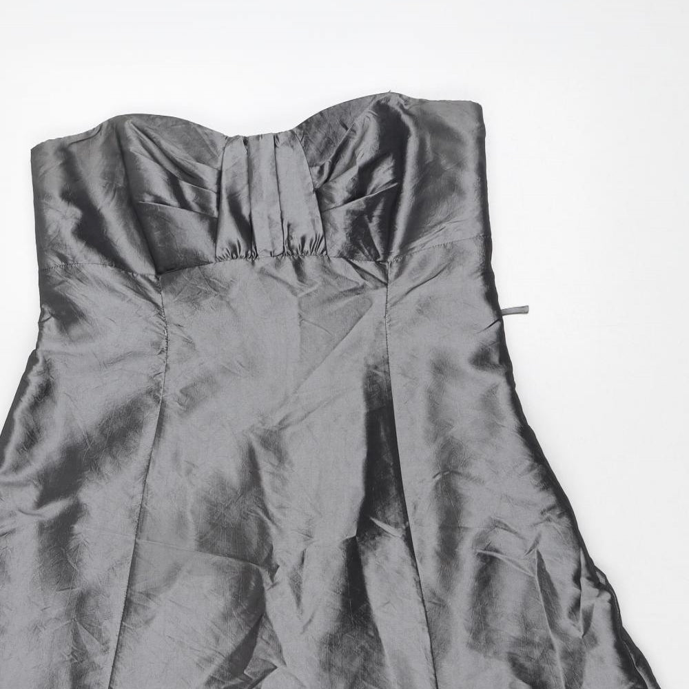 Linea Womens Silver Polyester Ball Gown Size L Sweetheart