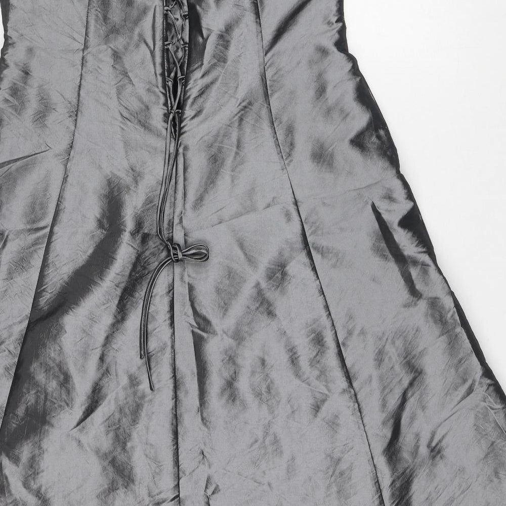 Linea Womens Silver Polyester Ball Gown Size L Sweetheart