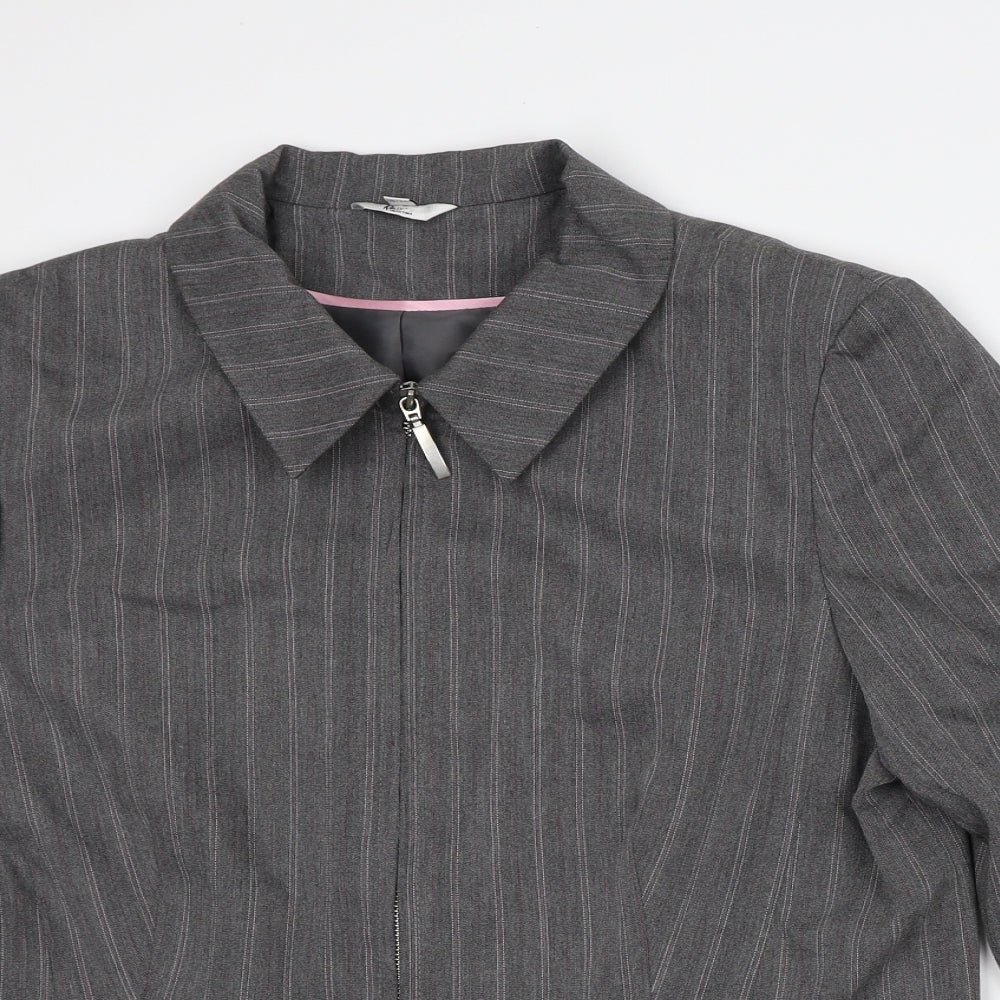 Klass Womens Grey Striped Jacket Size 18