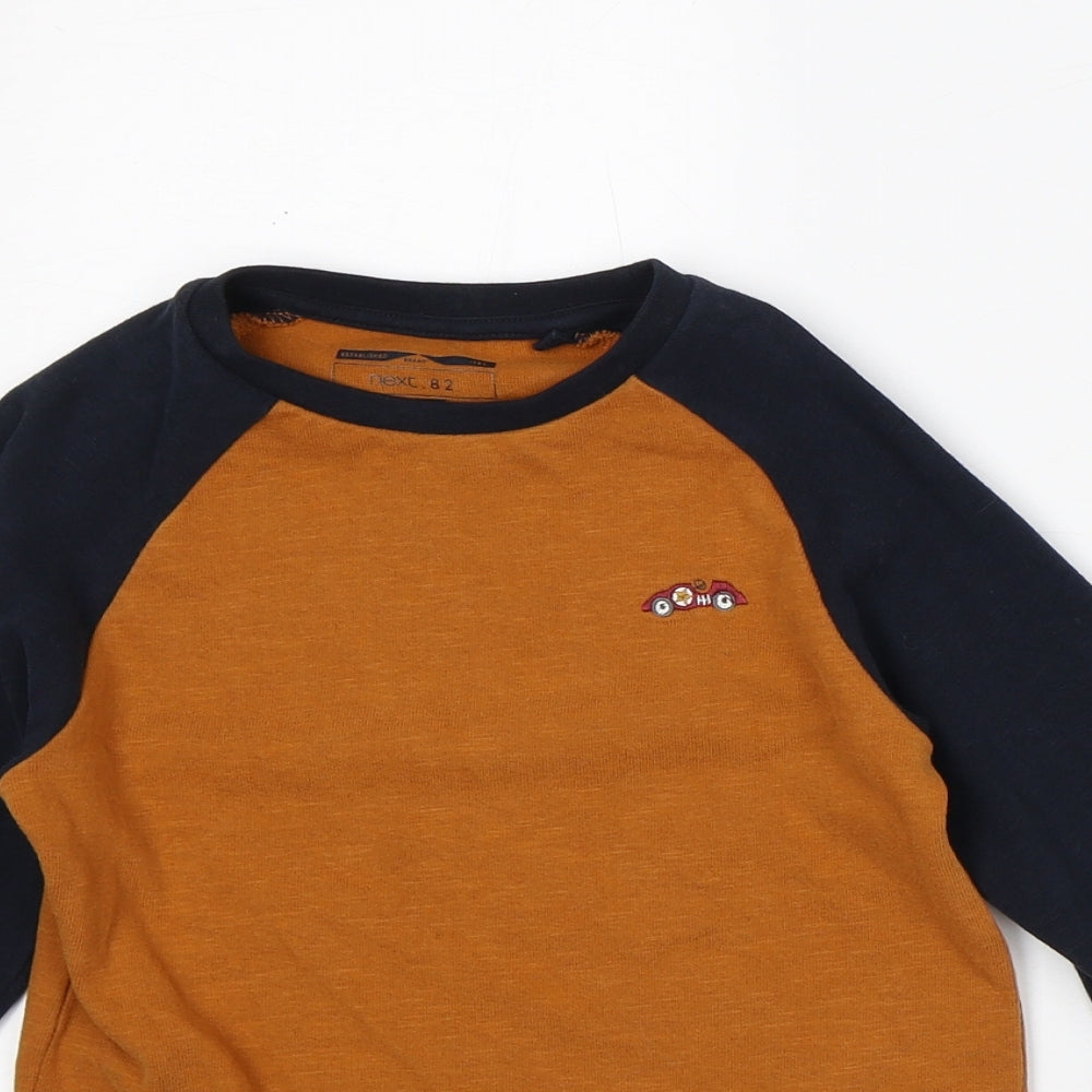 NEXT Boys Brown Striped Cotton Pullover Sweatshirt Size 5-6 Years - Car