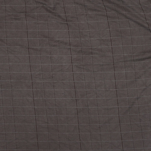 Luxury Mens Brown Check Modal Polo Size 2XL Collared