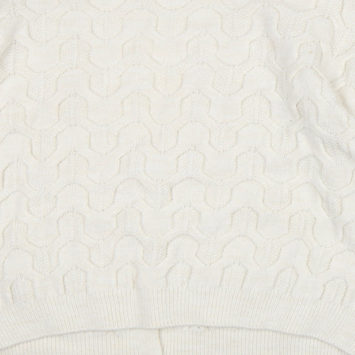 George Womens Beige V-Neck Acrylic Cardigan Jumper Size L