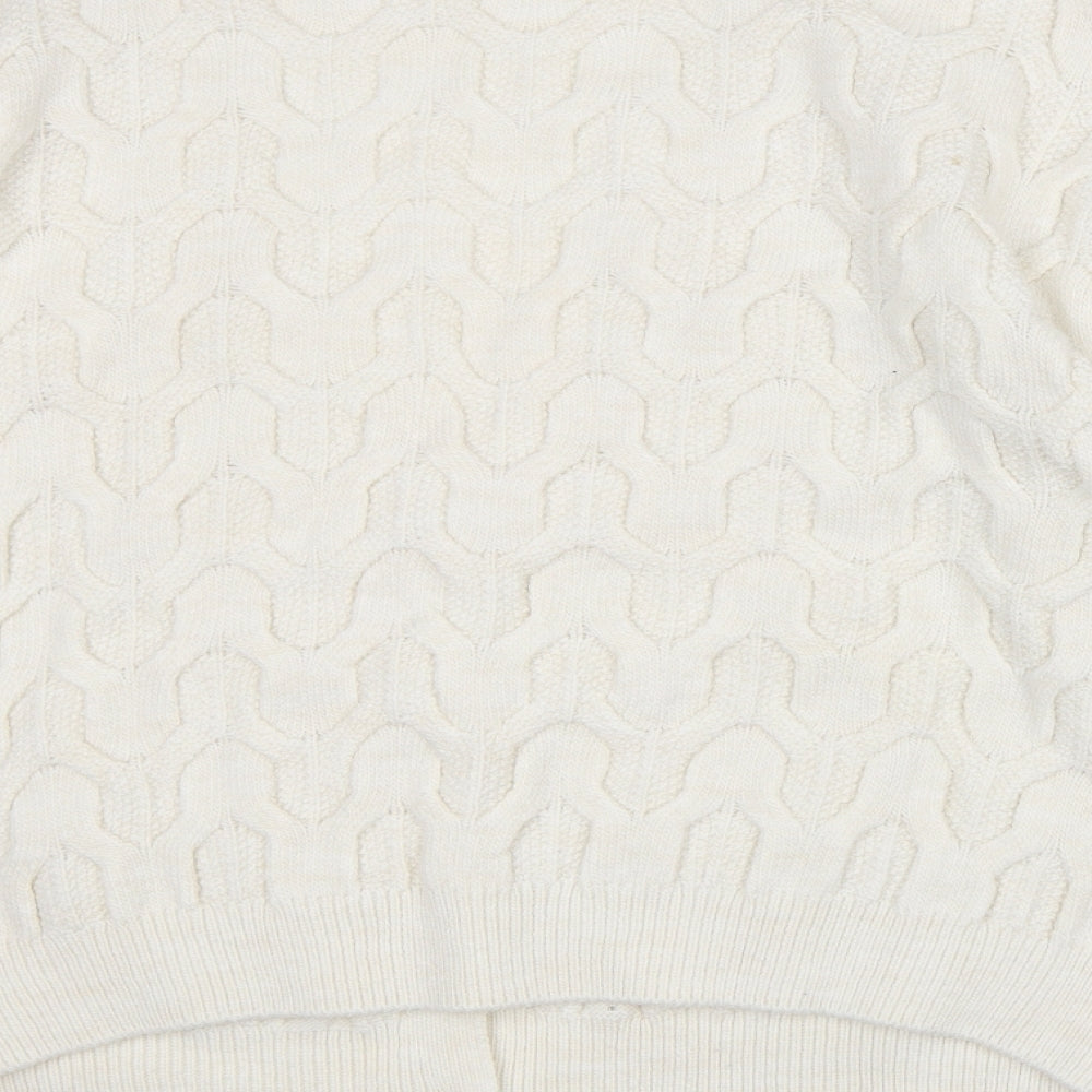 George Womens Beige V-Neck Acrylic Cardigan Jumper Size L