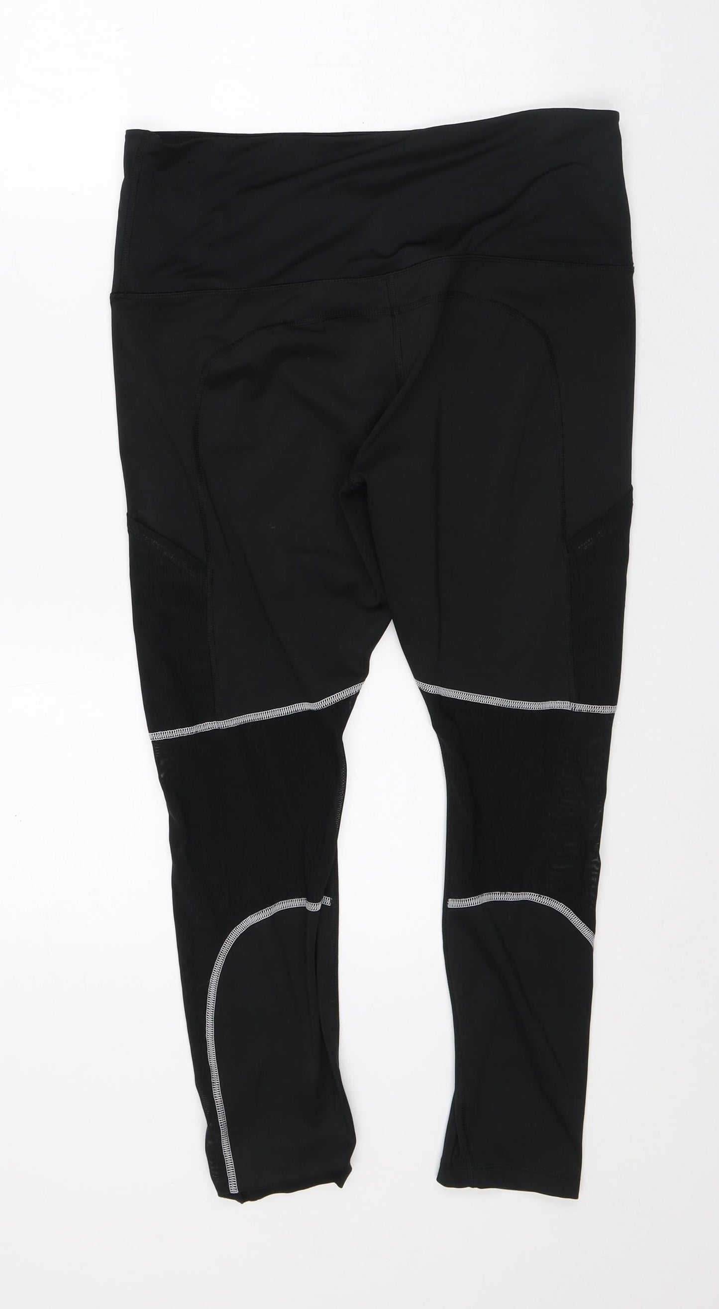 Dri-Fit Womens Black Polyester Capri Leggings Size XL L25 in