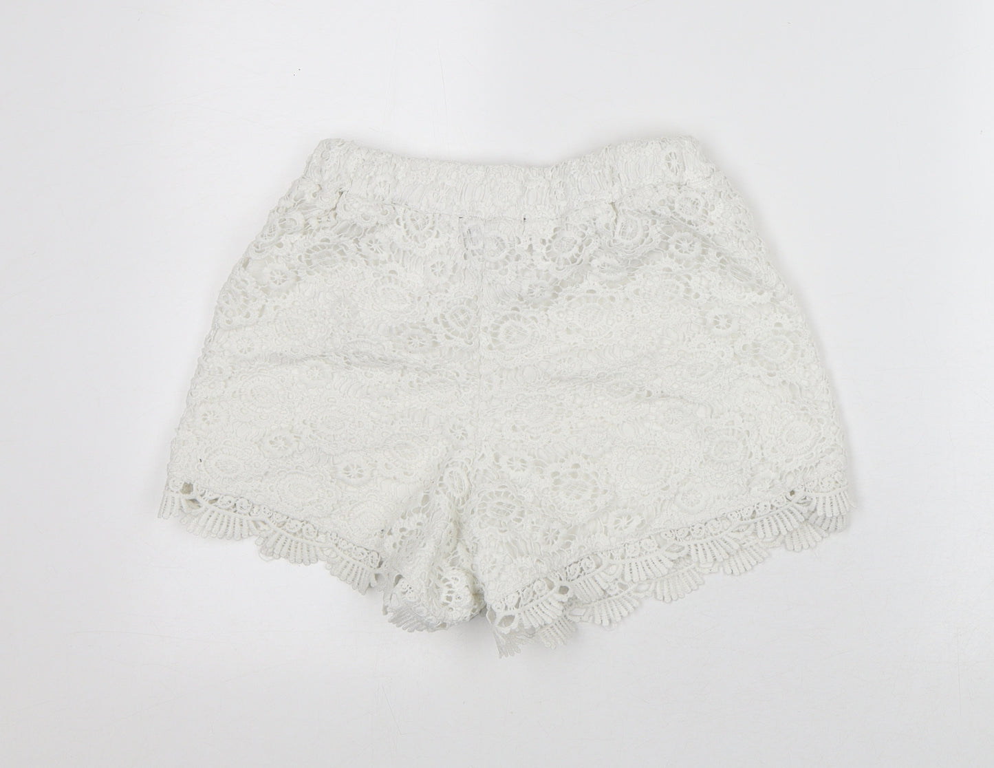 Atmosphere Womens White Geometric Polyester Culotte Shorts Size 6 L4 in Regular