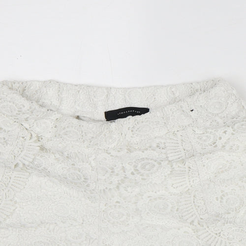 Atmosphere Womens White Geometric Polyester Culotte Shorts Size 6 L4 in Regular