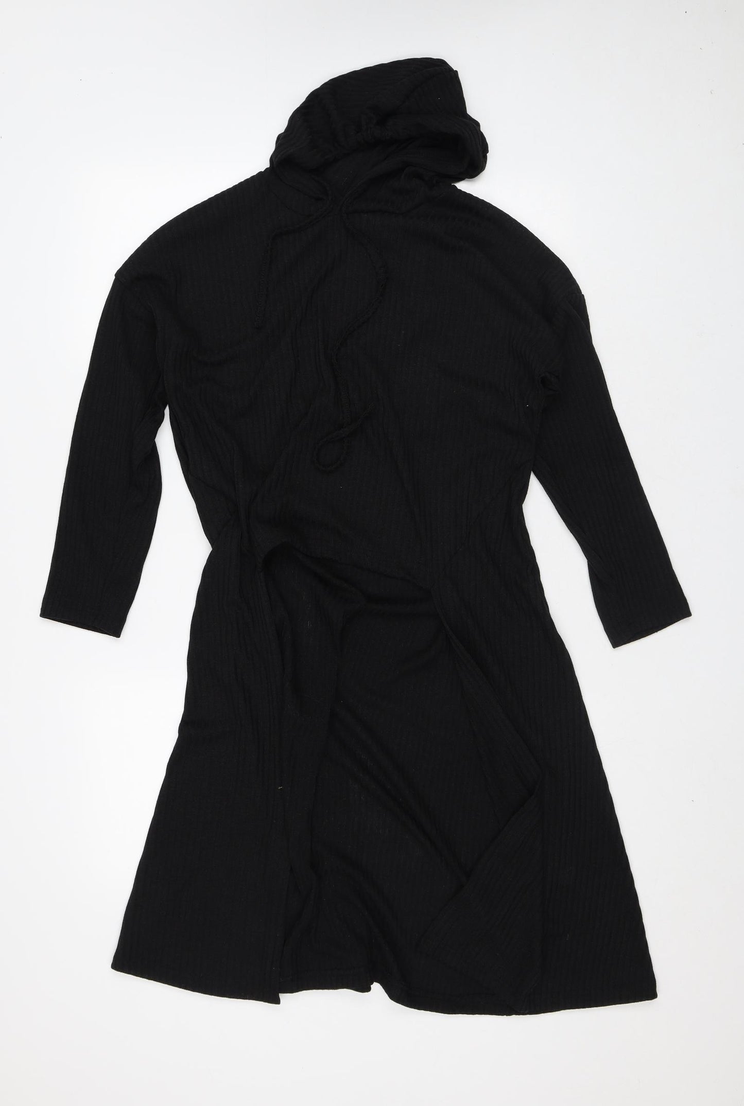 Preworn Womens Black High Neck Polyester Cardigan Jumper Size M - 2-in-1