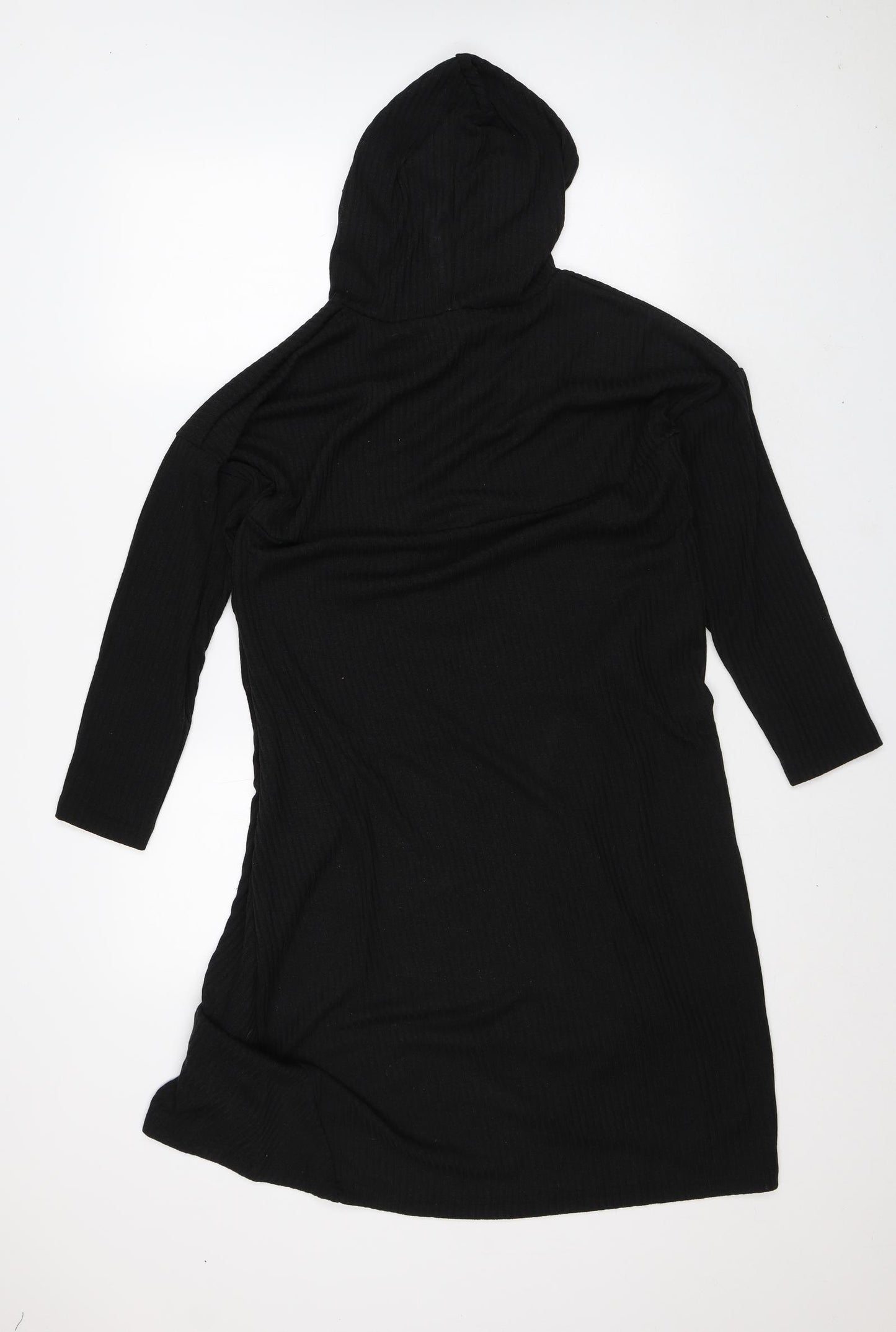 Preworn Womens Black High Neck Polyester Cardigan Jumper Size M - 2-in-1