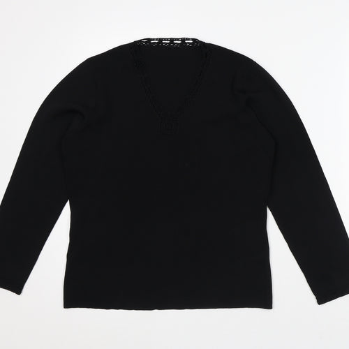 Preworn Womens Black Viscose Pullover Sweatshirt Size M
