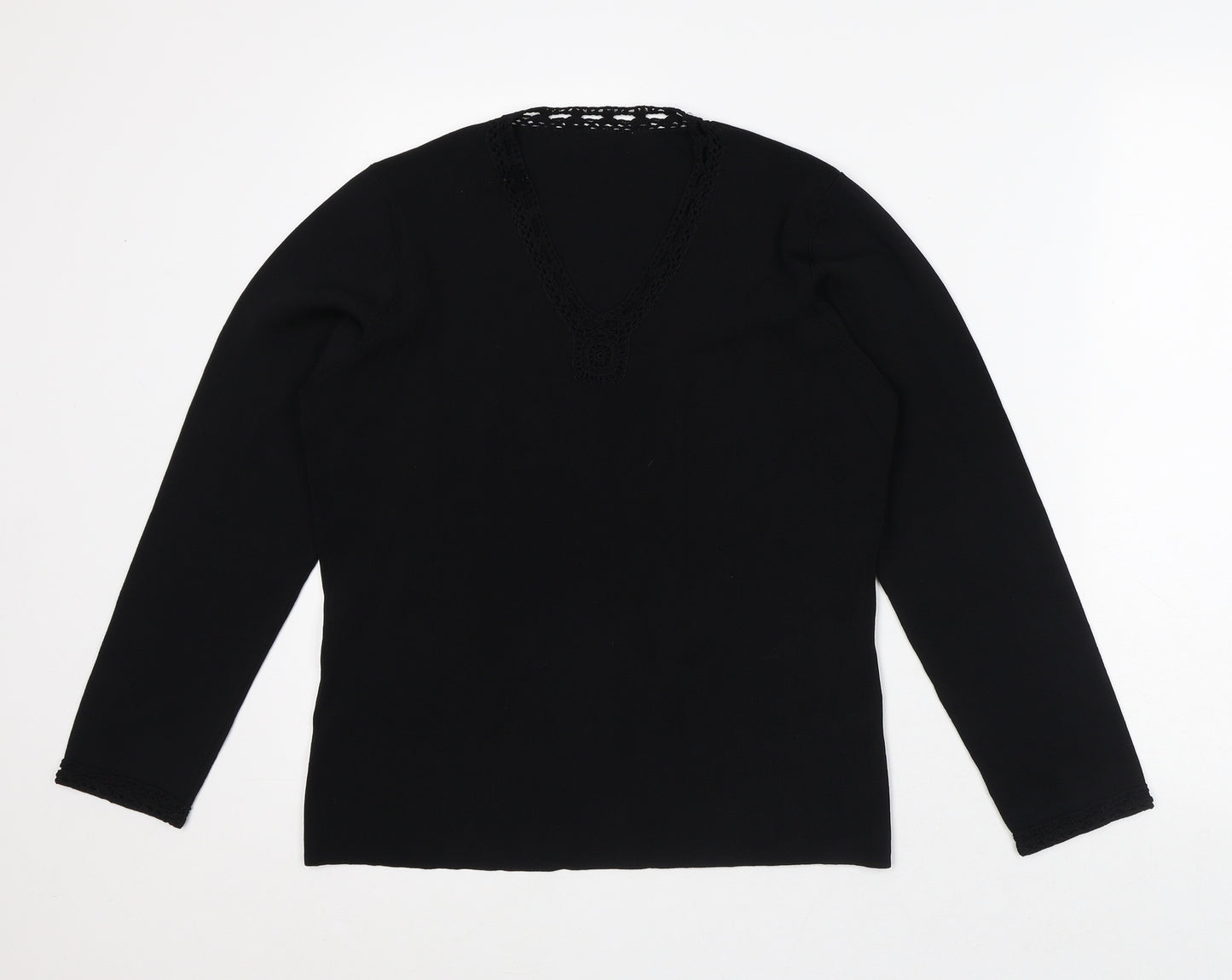 Preworn Womens Black Viscose Pullover Sweatshirt Size M