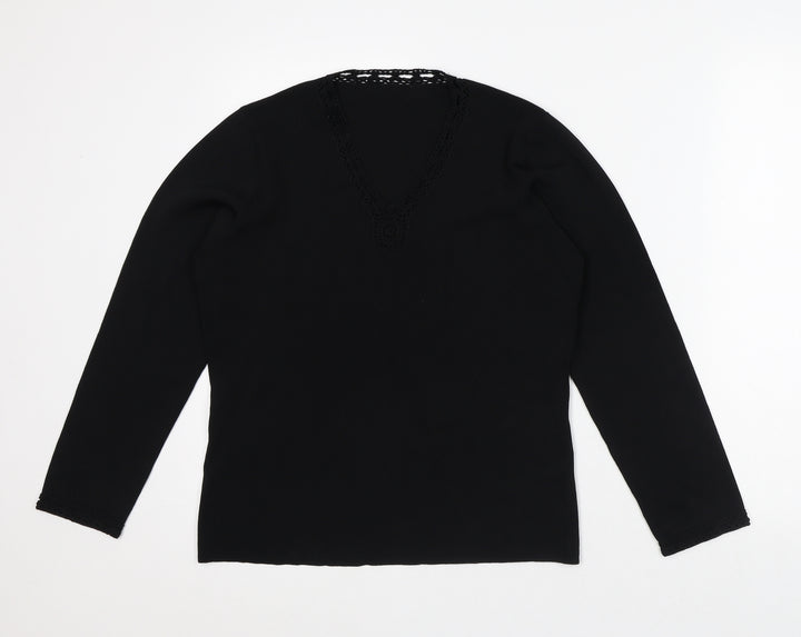 Preworn Womens Black Viscose Pullover Sweatshirt Size M