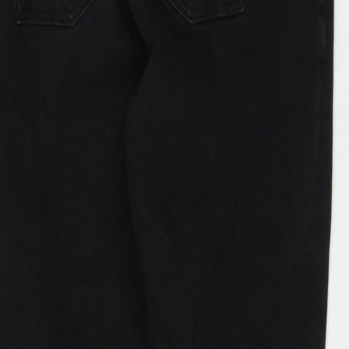 Denim & Co. Womens Black Cotton Tapered Jeans Size 12 L27 in Regular