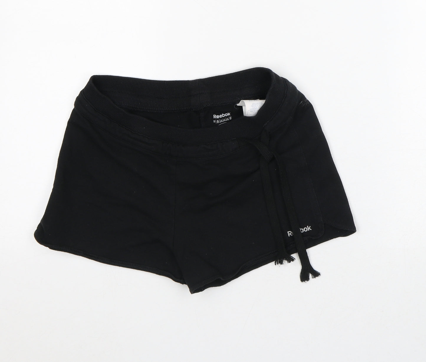 Reebok Womens Black Cotton Sweat Shorts Size XS L3 in Regular