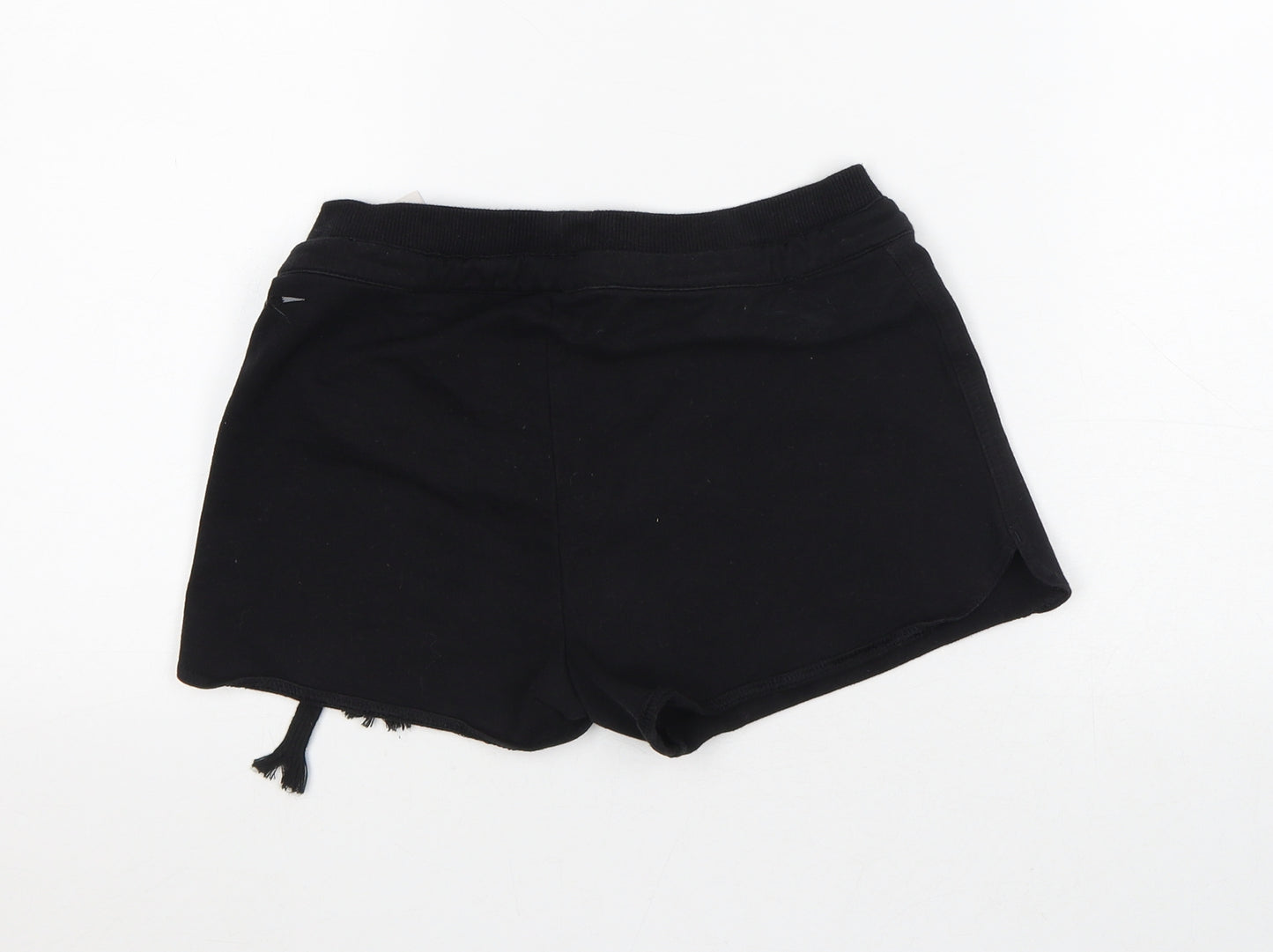 Reebok Womens Black Cotton Sweat Shorts Size XS L3 in Regular