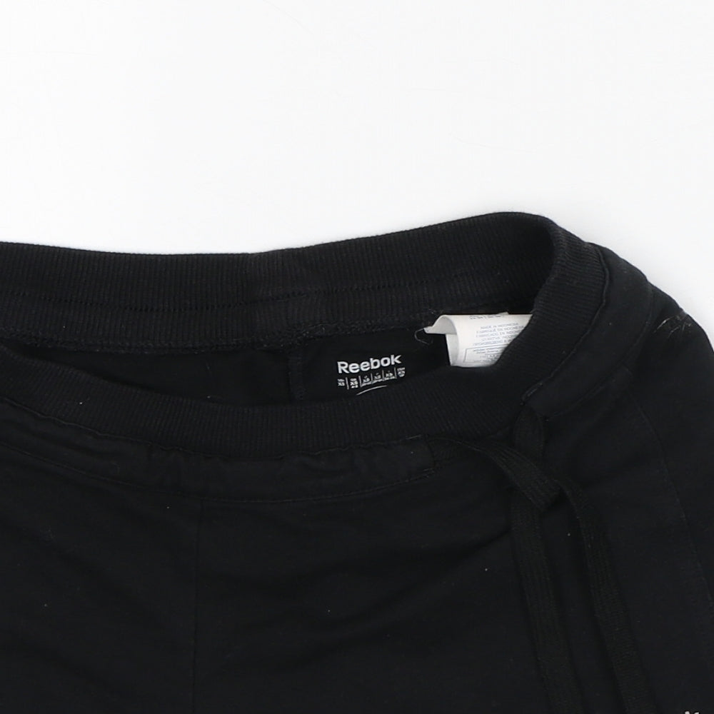 Reebok Womens Black Cotton Sweat Shorts Size XS L3 in Regular