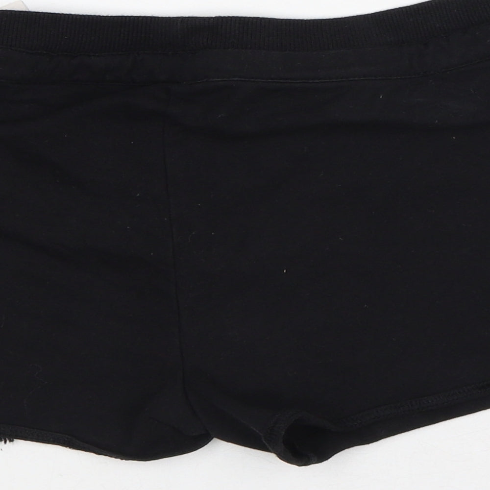 Reebok Womens Black Cotton Sweat Shorts Size XS L3 in Regular