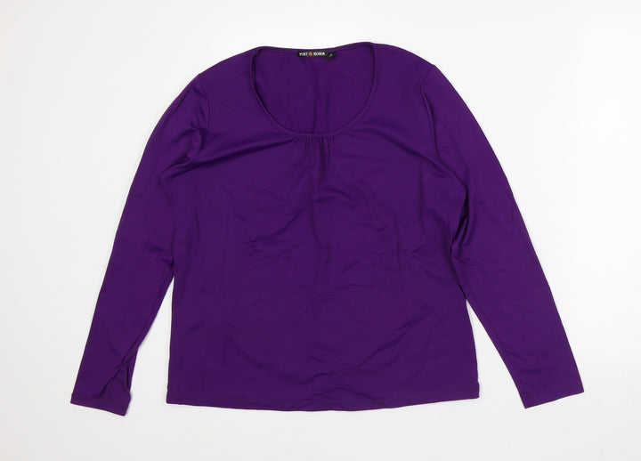 Punt Roma Womens Purple Polyester Pullover Sweatshirt Size L