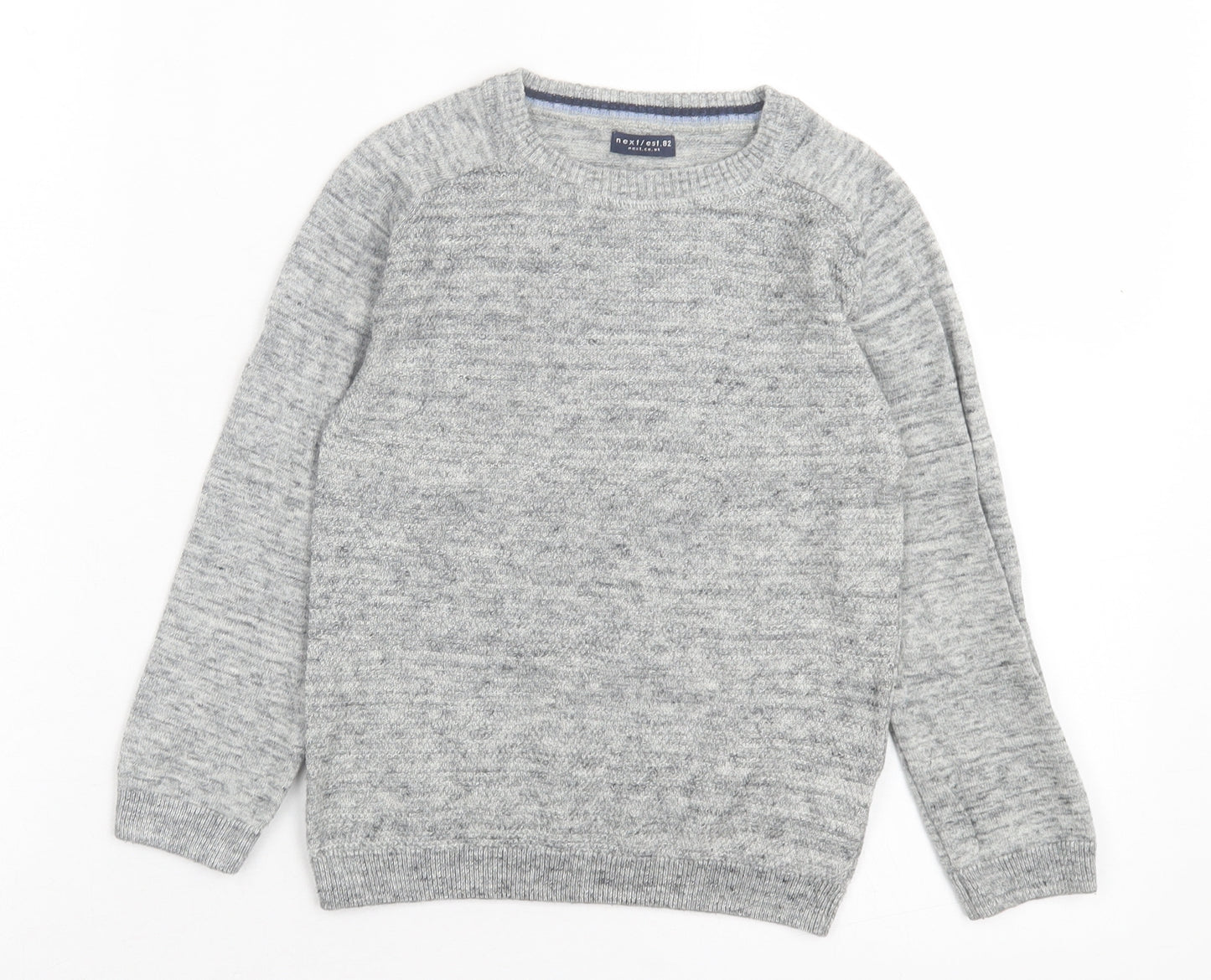 NEXT Boys Grey Crew Neck Cotton Pullover Jumper Size 5-6 Years Pullover