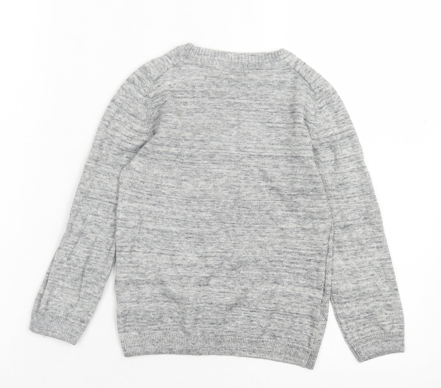NEXT Boys Grey Crew Neck Cotton Pullover Jumper Size 5-6 Years Pullover