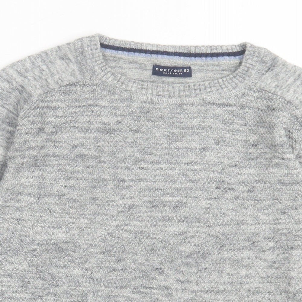 NEXT Boys Grey Crew Neck Cotton Pullover Jumper Size 5-6 Years Pullover