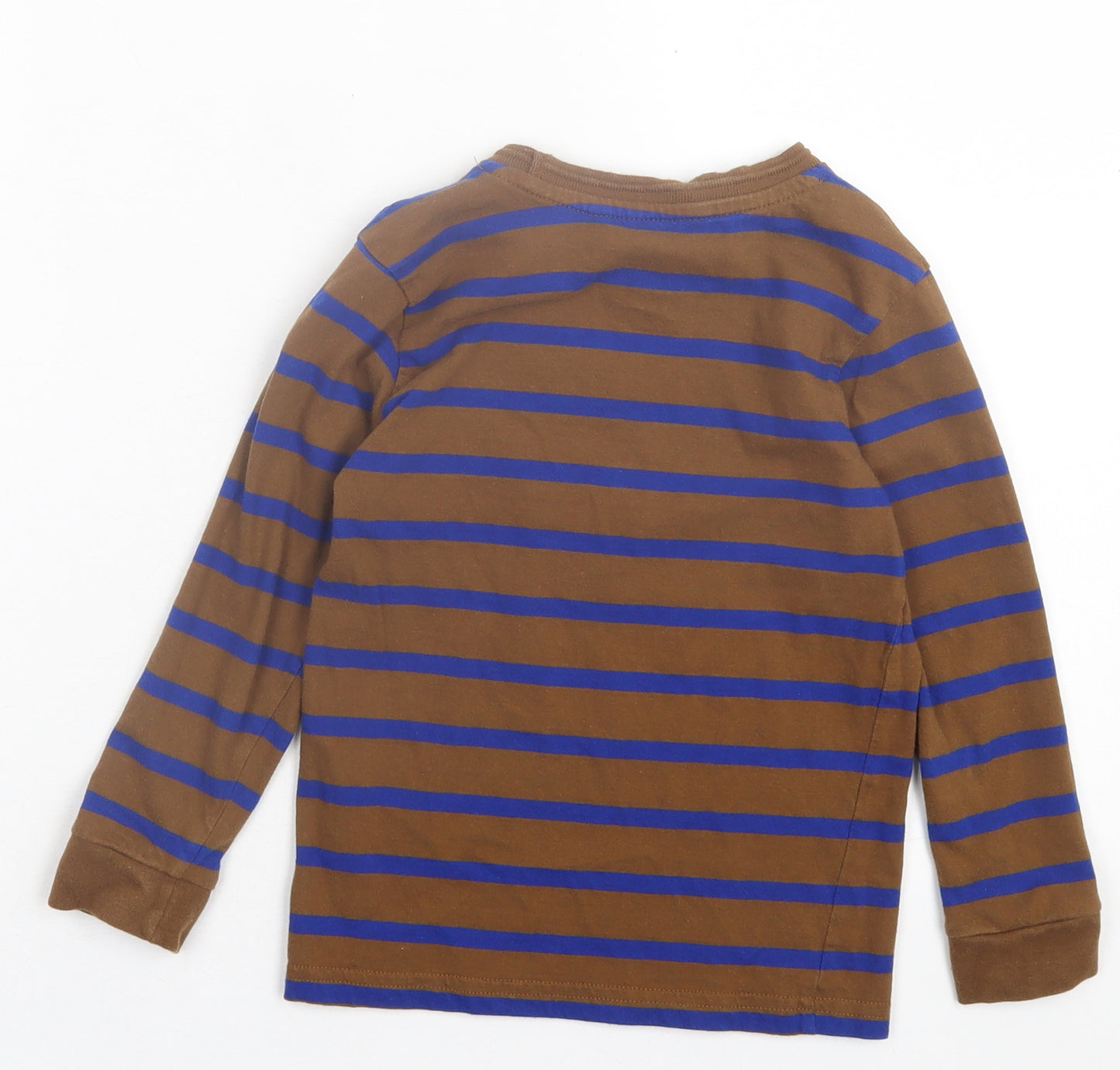 George Boys Brown Striped Cotton Basic Casual Size 5 Years Crew Neck Pullover