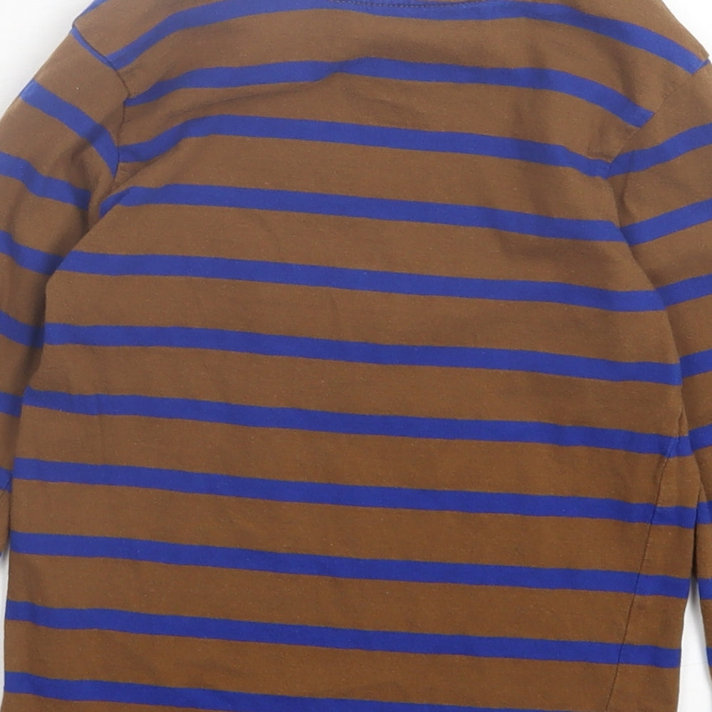 George Boys Brown Striped Cotton Basic Casual Size 5 Years Crew Neck Pullover