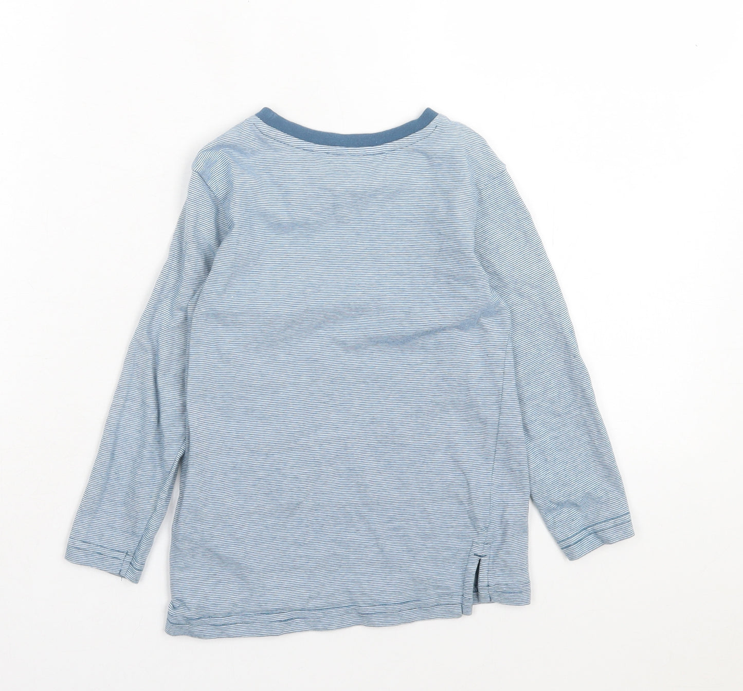 George Boys Blue Striped Cotton Basic Casual Size 4-5 Years Crew Neck Pullover