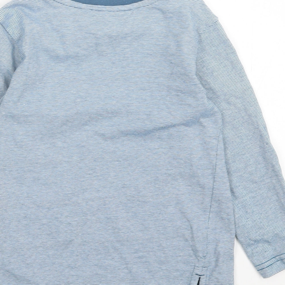George Boys Blue Striped Cotton Basic Casual Size 4-5 Years Crew Neck Pullover